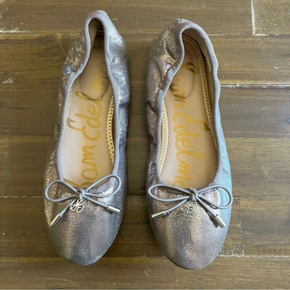 Sam Edelman Felicia Ballet Flats Gunmetal Shimmer - Picture 3 of 9